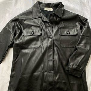 faux leather shirt